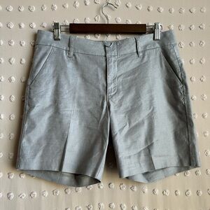 Level 99 Women’s Linen Blend Button Shorts Sz 27 Silver Grey